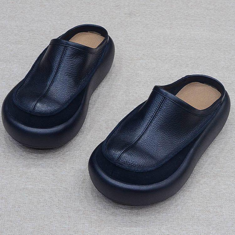 Baotou half slippers women's summer wear 2025 new super foreign style one-pedal cool slippers thick-soled big head shoes