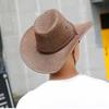 Linen Western Cowboy Hat Beach Cap Beach Sunscreen Cap Casual Summer Sun Hat  Beach