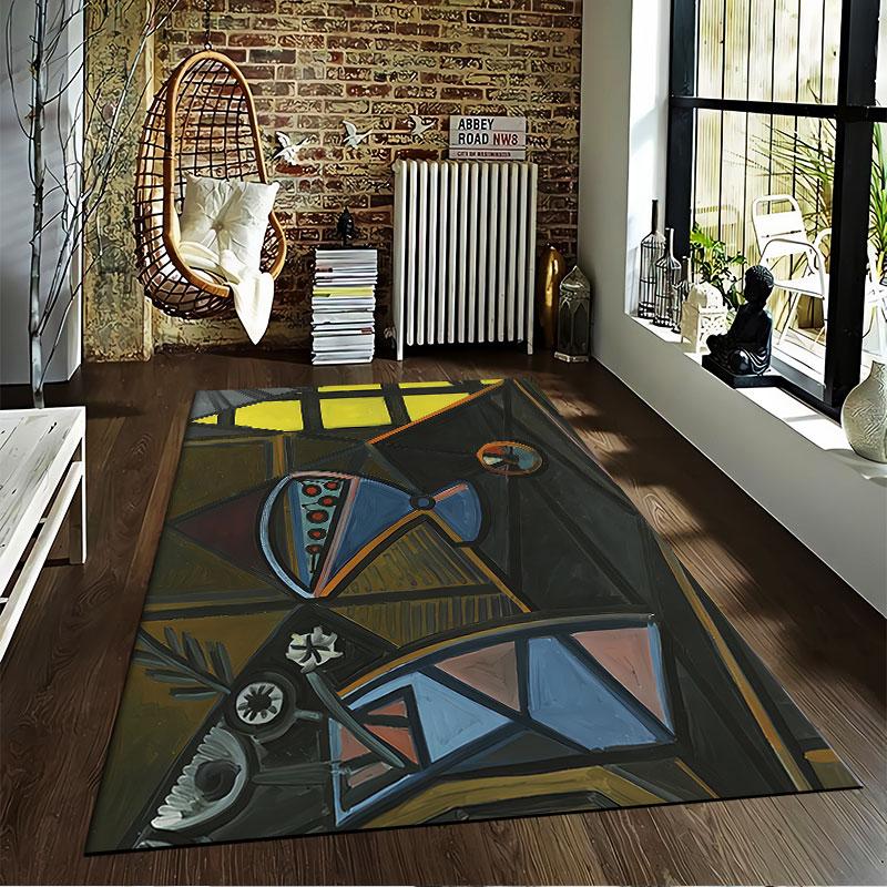 Abstract Geometric Art Carpet suitable as a non-slip mat for the living room or bedroom sofa