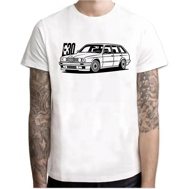 New Arrival Cool Automotive Car Turbo E30 men t shirt Anime T-shirts tee shirt homme TShirt  men clothing Q7