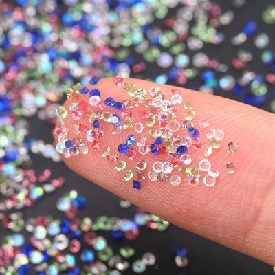 Kristallglas, Nail Art Mikro-Diamant, Glänzender 11-Farben spitzbodiger Strass Nageldekoration Zubehör