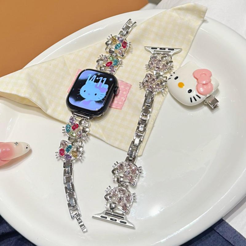 Compatible Metal Chain Watch Band for Huawei, Xiaomi, KT Diamond, Apple Watch Series 1-11, iWatch SE