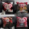 Cute Rabbit Cartoon KKima Artist Pillow Case Pattern Printed Pillowcase for Living Room Sofa Cushion Cover Bedroom Decor