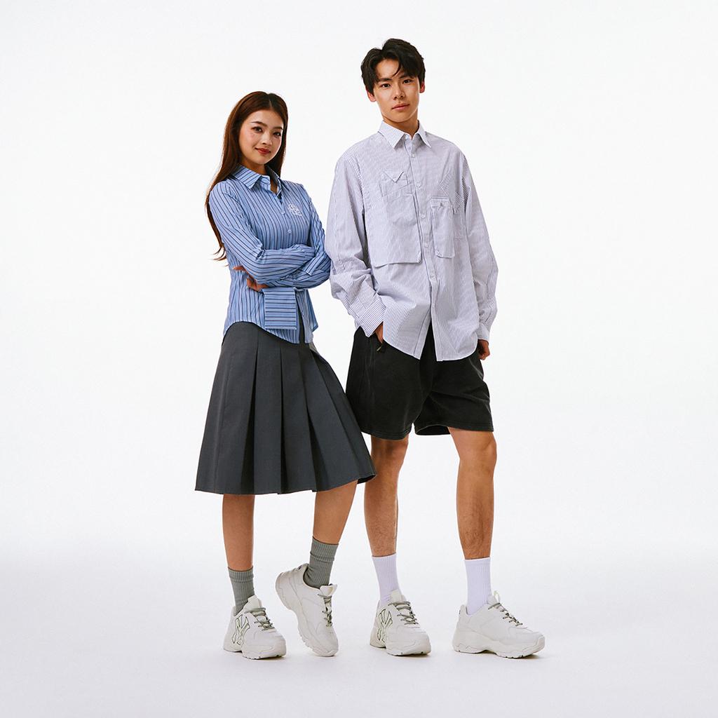 New MLB Big Ball Chunky Low Top Chunky Sneakers Unisex Ivory White 3ASHC104N-50IVS