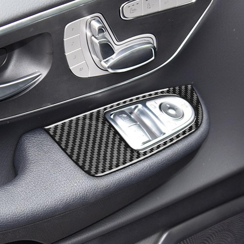 For Mercedes-Benz V-Class W447 V250 V260 2015-2020 Carbon Fiber Multimedia Door Window Lift Trim Set Car Accessories Sticker