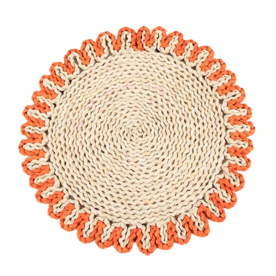 Wiederverwendbare Tischunterlage Hitzebeständige Isoliermatte Japanische Handgefertigte Blumenförmige Maiskolben-Tischmatte für Esstisch Rutschfest Fleckenabweisend Untersetzer