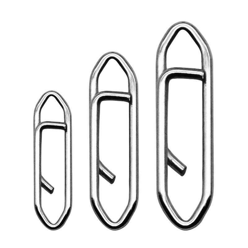 50pcs Fishing Snap Stainless Steel Speed Clip Topwater Clip Quick Change Fast Link Connector