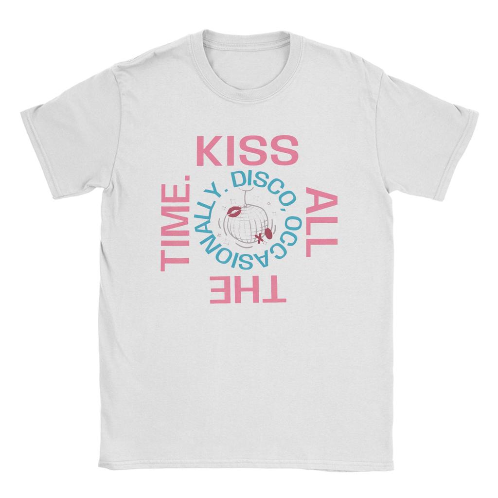 Unisex Unisex Harrys Kiss All The Time Album T Shirts Styles Pure Cotton Tops Vintage Short Sleeve Crewneck Tees Plus Size Tshirt