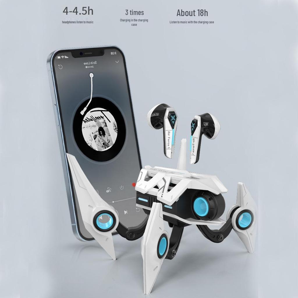 Mecha Trend Bluetooth Earphones: Gaming Pendant with Low Latency & High-Quality Sound