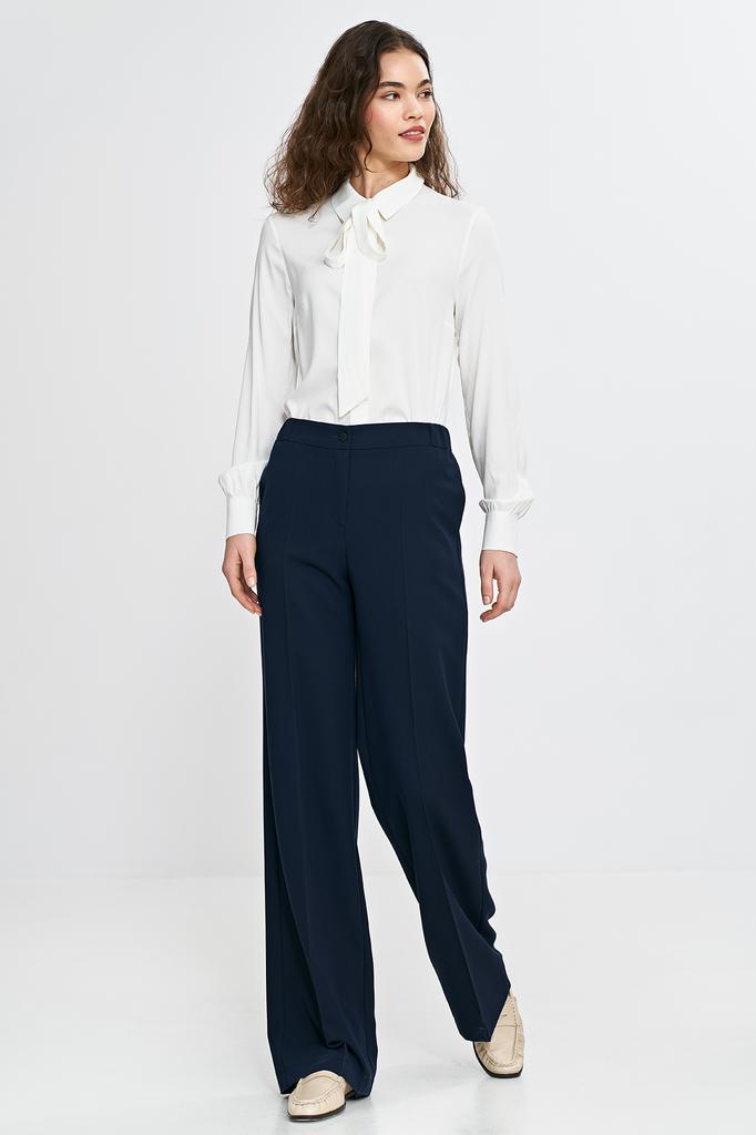Blouse with a Sash at the Neck - Ecru 40