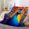 1pc Peacock Feathers Lightweight Flannel Blanket, Comfortable and Warm Blanket, for Office and Camping Sofa Bed, Livingroom046