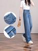 Jeans Évasés Brodés Style Rétro Américain pour Femmes - Collection Printemps/Automne 2026 Pantalons Amples Amincissants Coupe Droite Longueur Cheville Tendance
