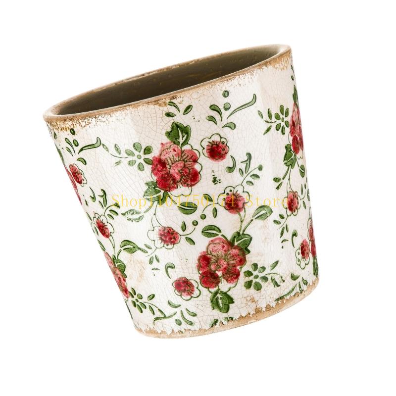 Retros Ceramic Planter Featuring Drainage Hole for Plant Health Indoor Outdoor Use top sale