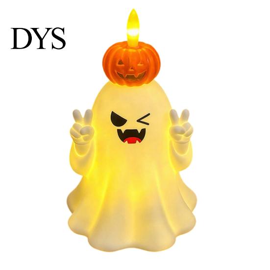 Battery Operated Table Lamp Cute Halloween Ghost/Pumpkin LED Night Light for Desktop Decoration, Ornament Nursery with Warm Glow Home Party Decor