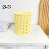 Desk Pen Organizer Imitation Rattan Holder, Round Hollow Organizer, Large Capacity Pencil Plastic Woven Container Cup for Pens Pencils Makeup Brushes,