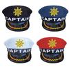 Breathable Captain Hat with Embroidery and Letter Design Marine Hat for Adult Youth Halloween Party Cosplay Headpiece