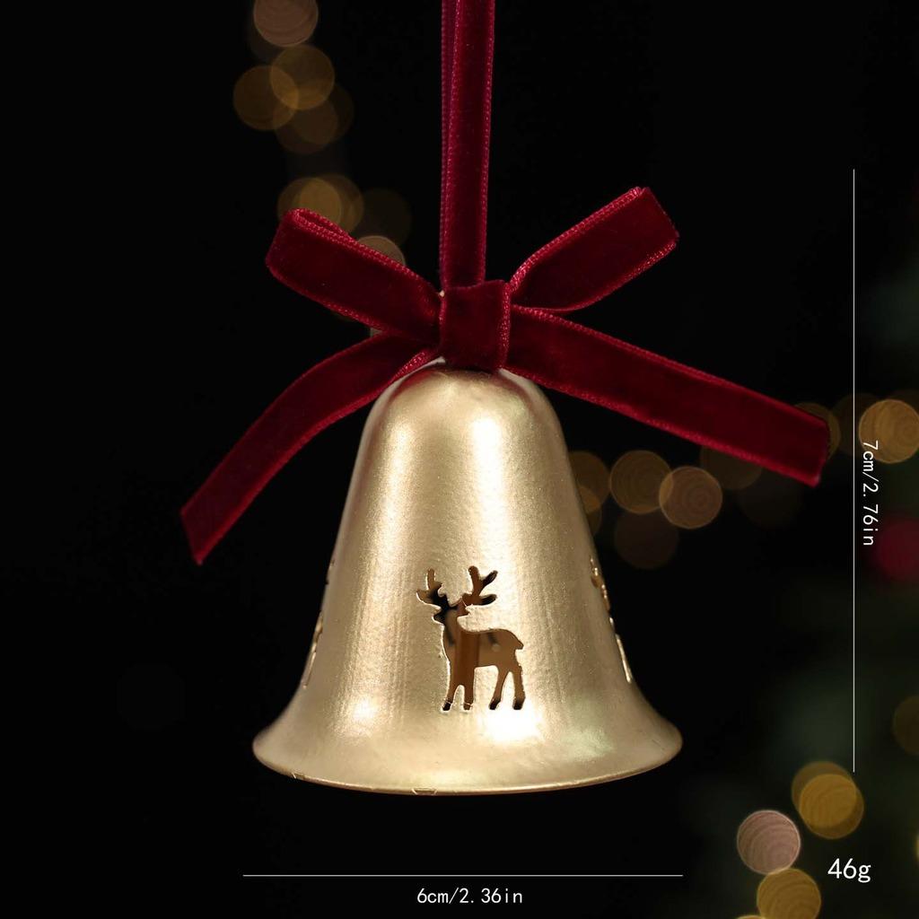 Christmas Bell Ornament Iron Iron Christmas Bell Bell Hanging Decor Metal Christmas Tree Ornament For Window Home Holiday Party