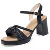 7.5cm Sweet Comfortable Soft leather Sandals Women's Platform Shoes SUmmer 2025 Med Block Heels Sandals for Office Model Party