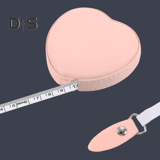150 cm Herz-Maßband, einziehbar, weiches Mini-Maßband, tragbares Schneider-Nähtuch, Gewichtsverlust, Körpermaßband, flexibles Linealband