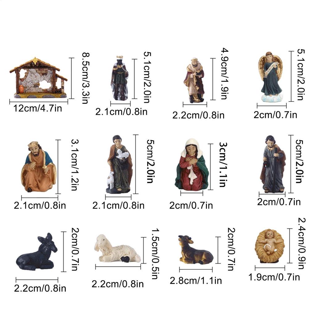 Nativity Figures Resin Manger Decoration Resin Christmas Manger Nativity Figurine Set For Bookshelf Home Dining Table Mantle