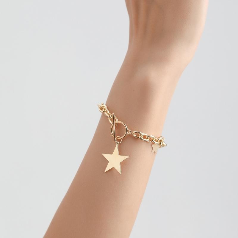 Collarbone Chain Temperament Simple Metal Five-pointed Star Necklace Bracelets