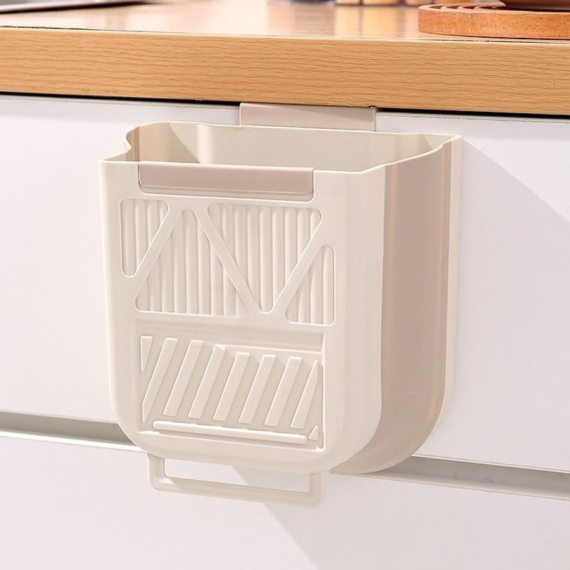 Punch-Free Wall-Mounted Trash Can: Foldable Kitchen, Bathroom, and Cabinet Door Storage