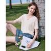 Betu Women's Sweet Hollow-Out Knit Short-Sleeve Top