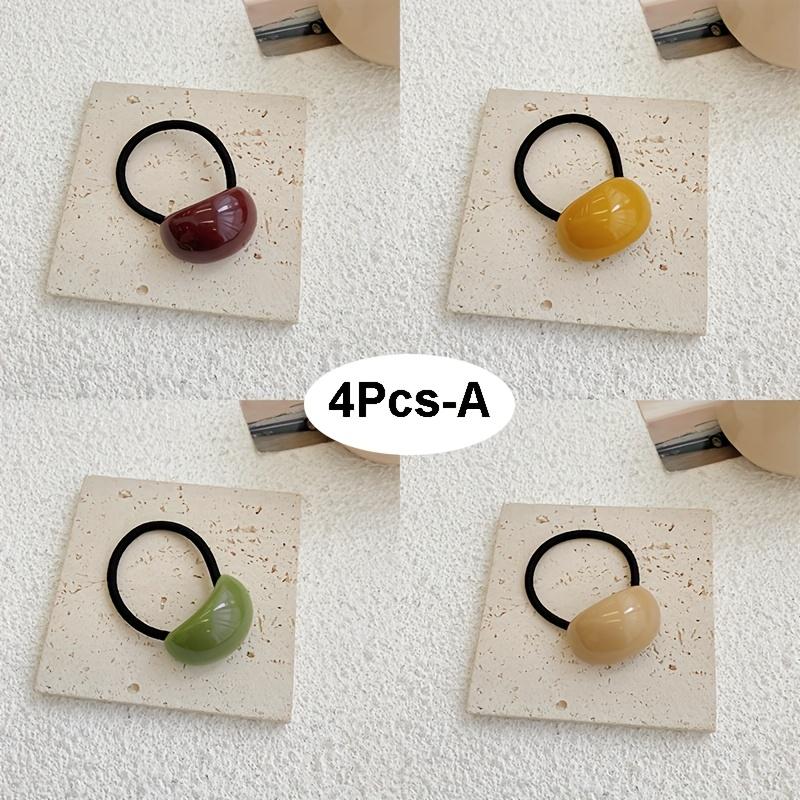 4Pcs Cute Candy Colored Rubber Band Hair Bands, Suitable for Casual Hairstyles, Sweet and Elegant Multifunctional Hair Cords
