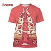 Pizza 3D Printing T Shirt Man Summer O-Neck Short Sleeve Oversized Top Casual Tee Loose Streetwear Harajaku