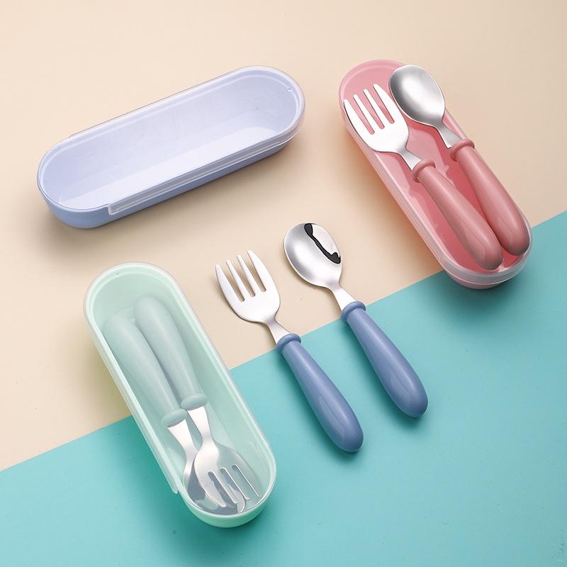 304 Stainless Steel Children's Cutlery Set - Baby Spoon, Fork, and Dinner Spoon