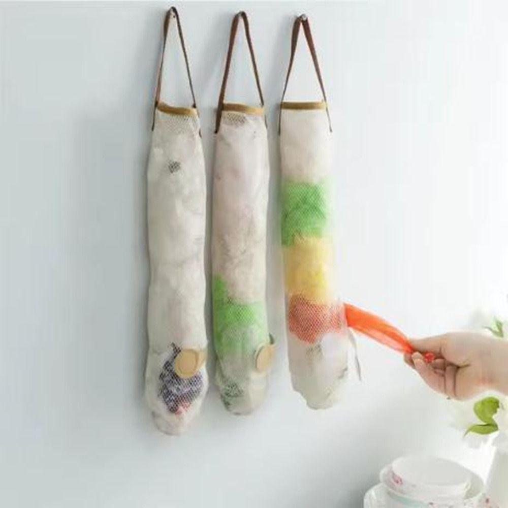 5Pcs Hangable Mesh Hanging Bags Large Capacity Garbage Bag Holder Onion Potato Storage Bag  Bedroom