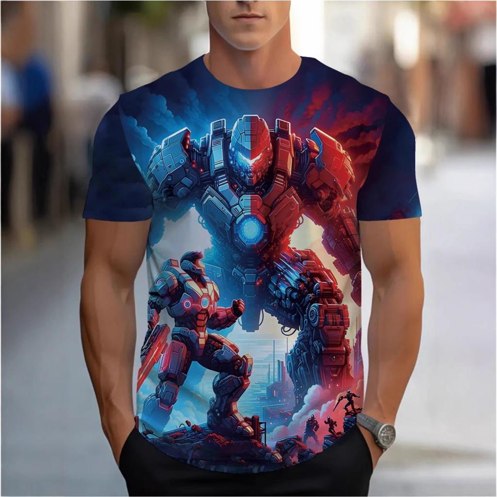 Men's 3D Printed T-Shirt Short Sleeve O-Neck Pullover Casual Top