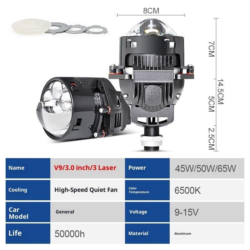 3 Inch Lentilă Dublă Putere Mare Efect Trei Lasere Nedistructiv Cupă Dublă Lampă H4 H7 Mașină Motocicletă Universal