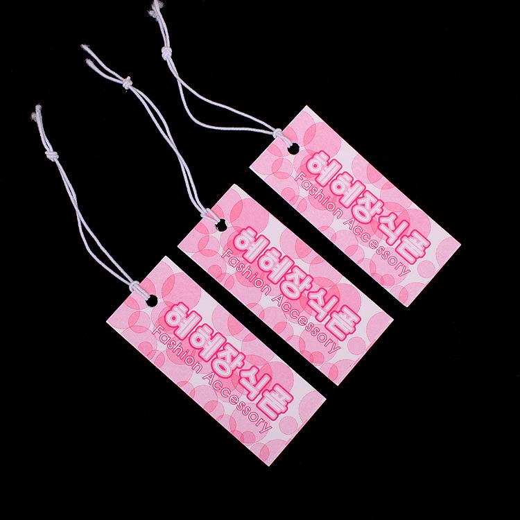 Pink Korean Style Jewelry Price Tags with String, Blank, 1.7x4.1cm, 1000-Pack