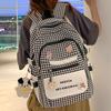 School Bag Girls College Students Plaid Backpack High School Students High Quality Fashion Junior High School Children's Backpack