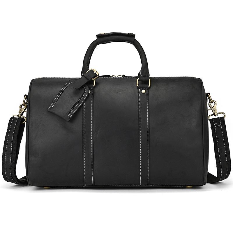

Men s Large Capacity Genuine Leather Travel Bag – European & American Style, Top Layer Cowhide, Casual Fitness Handbag 18 inch
