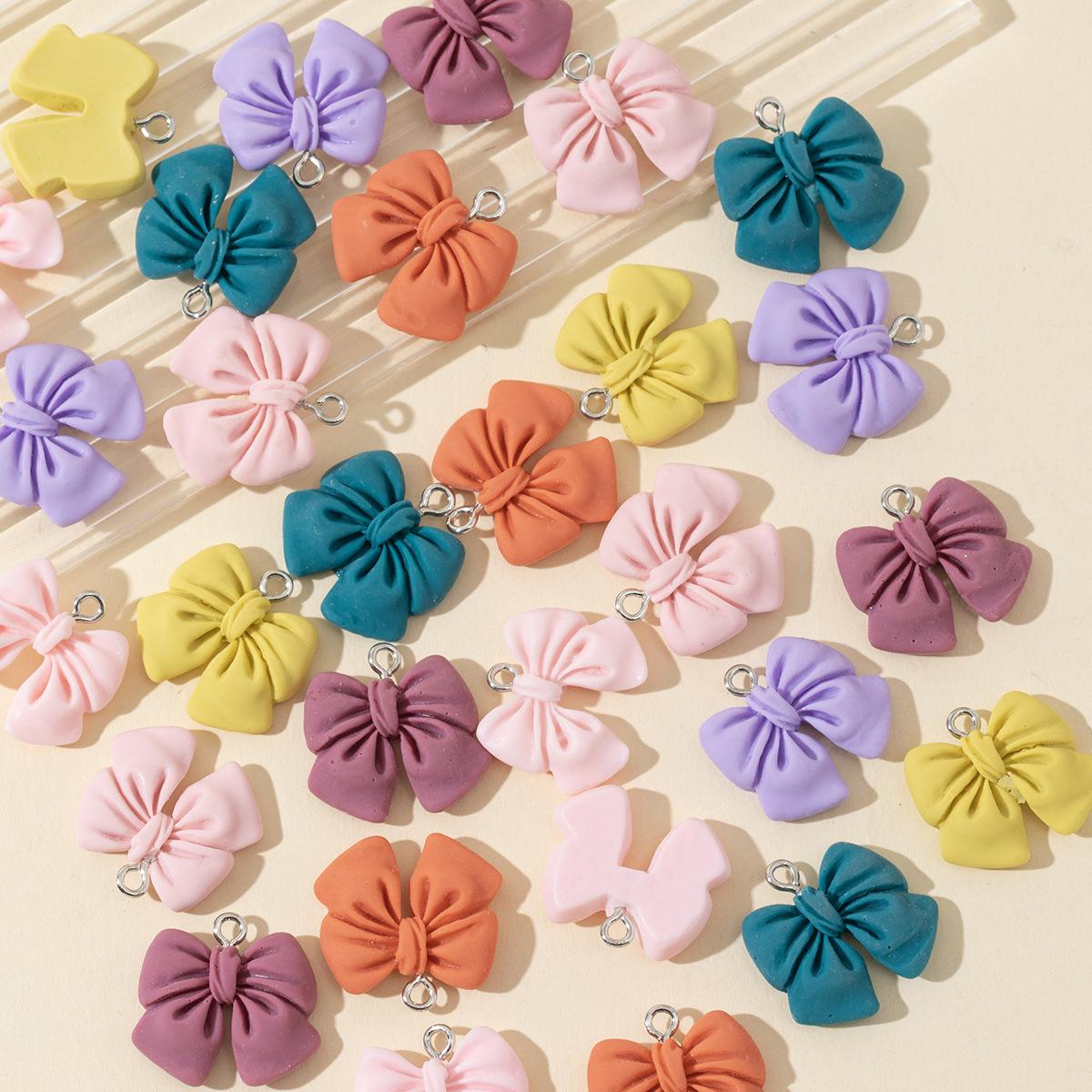 

5pcs Bowknot Resin Pendant Cute Butterfly Knot Charm Jewelry Making Bead Accessories DIY Earrings Necklace Material Keychain 21mm(5pcs)