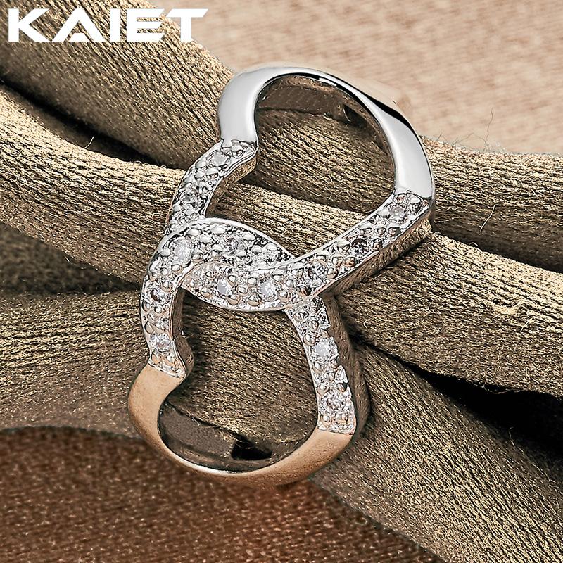 925 Silber Doppelherz 7-10 Ring Für Damen Modeaccessoires Schmuck