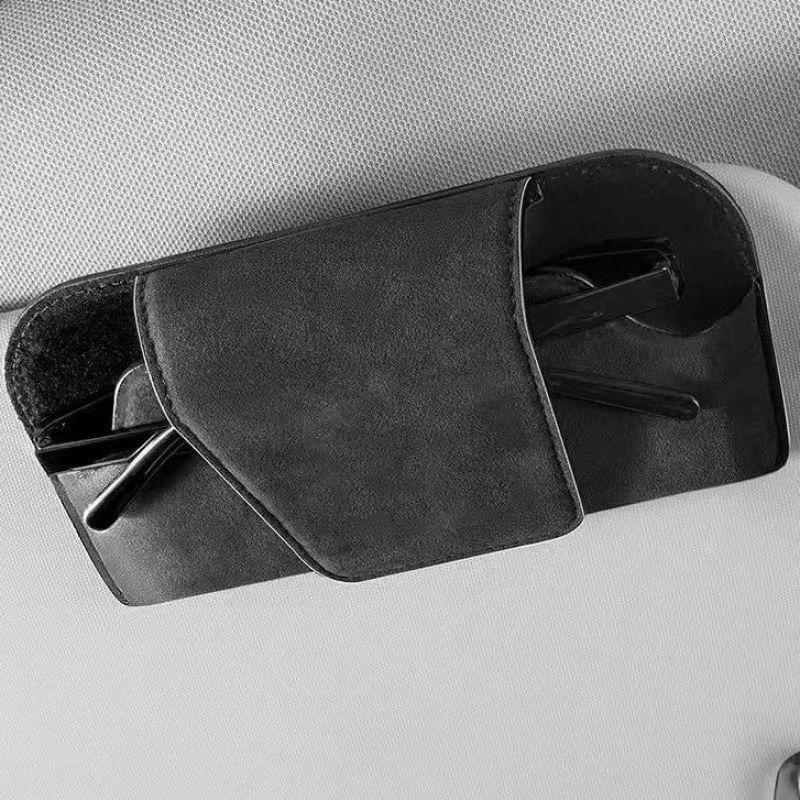 Car Glasses Case Auto Sun Visor Premium Suede Glasses Holder Wear-Resistant Sunglasses Protective Box Universal Cars Accessories
