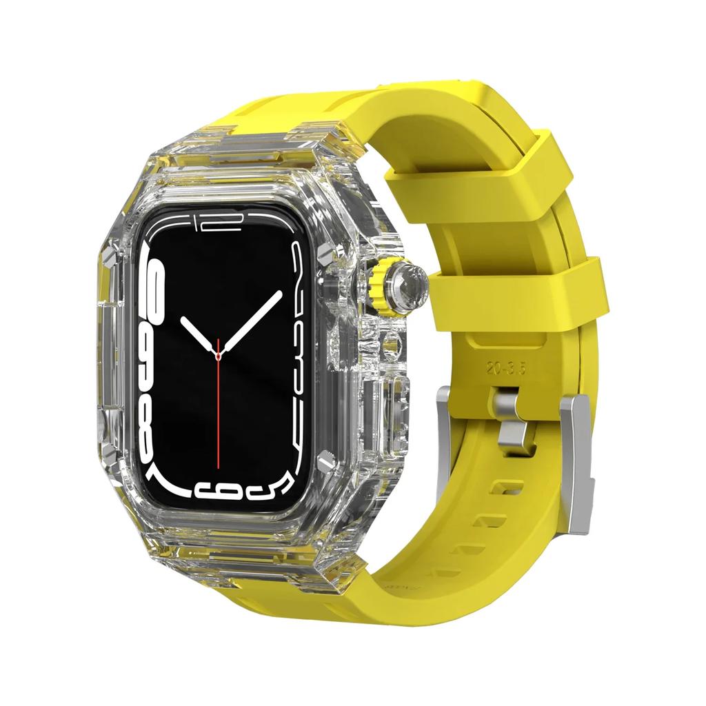 PC Case+Silicone Band for Apple Watch Series 10 42mm 46mm Sports Unisex Bracelet for IWatch 10 46MM 42MM Transparent Case Straps