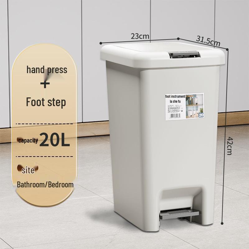 Lielas ietilpības atkritumu tvertne ar kājas pedāli un vāku - Ideāli piemērota vannas istabai, tualetei, viesistabai, virtuvei un guļamistabai; Viegls luksusa dizains