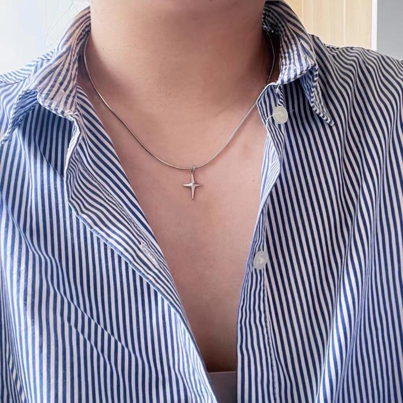 Fashion Cross Star Pendant Necklace Clavicle Chain Choker Necklace Jewelry