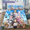 Re Zero Pattern Bedding Quilt Set Quilt Cover Pillowcase Home Birthday Gift(1 * Duvet Cover + 2 * Pillowcase, Without Core)
