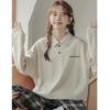 New Loose Retro Polo Sweatshirt – Versatile Long Sleeve for Spring/Autumn Casual Style