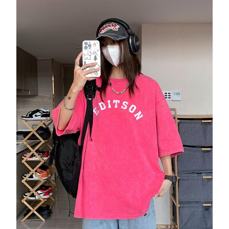 

Новая одежда с круглым вырезом, модная женская футболка с короткими рукавами, летняя футболка с рисунком из мультфильма