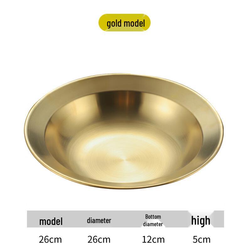 Abay Stainless Steel Round Deep Serving Plate