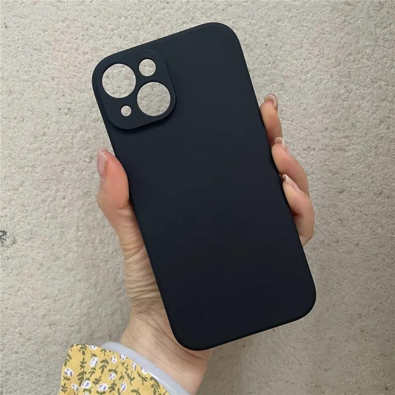 Black White Love Heart Pattern Phone Case For iPhone 14 11 16 Pro Max 15 13 12 XR 7 8 Plus Luxury Black Soft Silicone Cover Capa iPhone SE (2022)