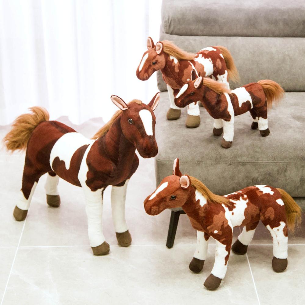 Plush Lifelike Horse Toy Stuffed Animal Doll Birth Date Present Horseplay Decor Tall Superior Quality Toy Great for Daily Use