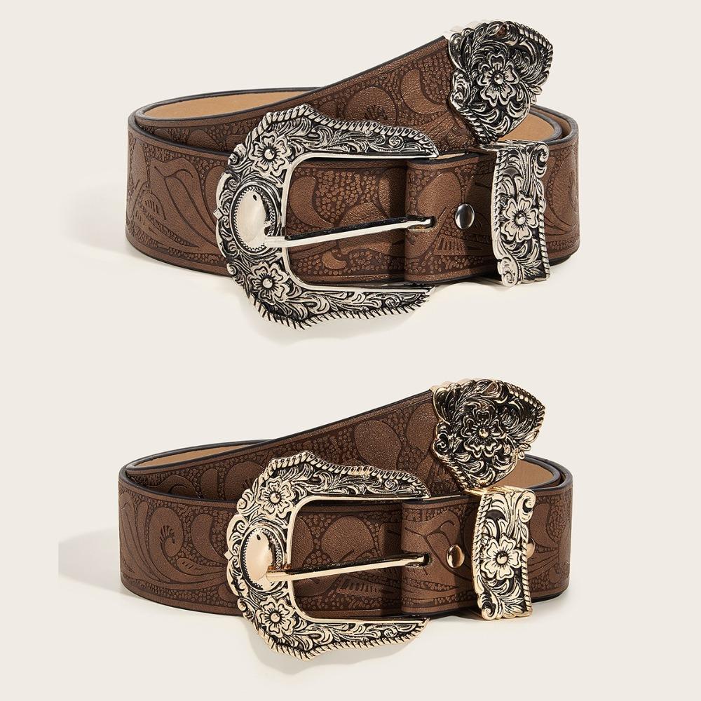 Vintage PU Leather Waistband Versatile Cowgirl Waist Belt Luxury Jeans Belt