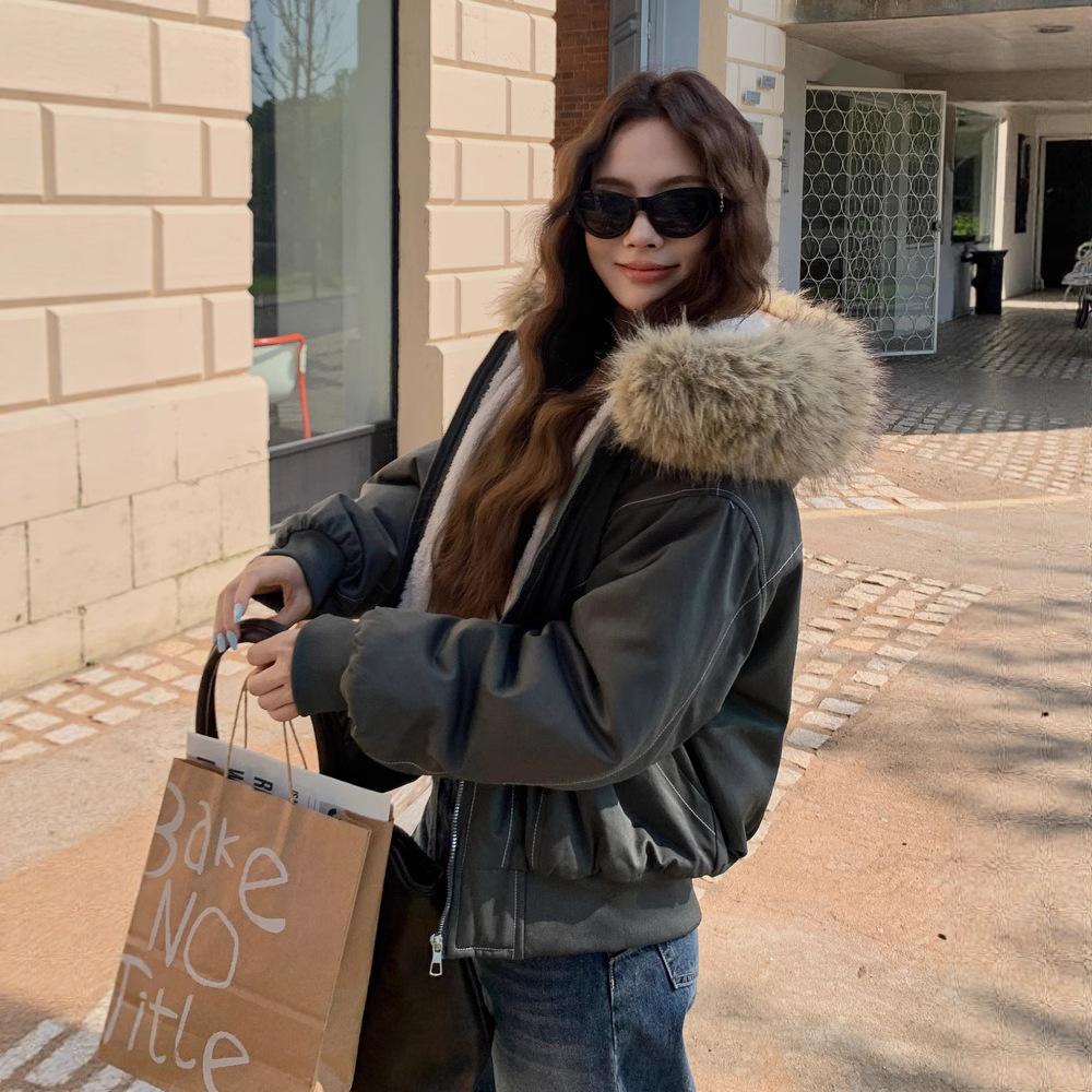 Fur Collar Down Cotton Clothes Women's New Loose and Thickened Winter Warm Cotton-padded Coat